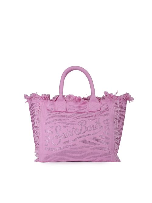 Borsa Vanity Zebra in canvas con strass Mc2 Saint Barth | VANITY06736H STRASS ZEBRA 21